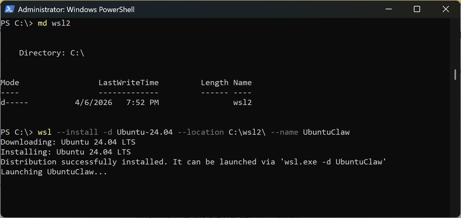 wsl install